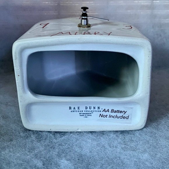 Rae Dunn White & Red Ceramic Merry House Clock - NWT - Picture 8 of 10